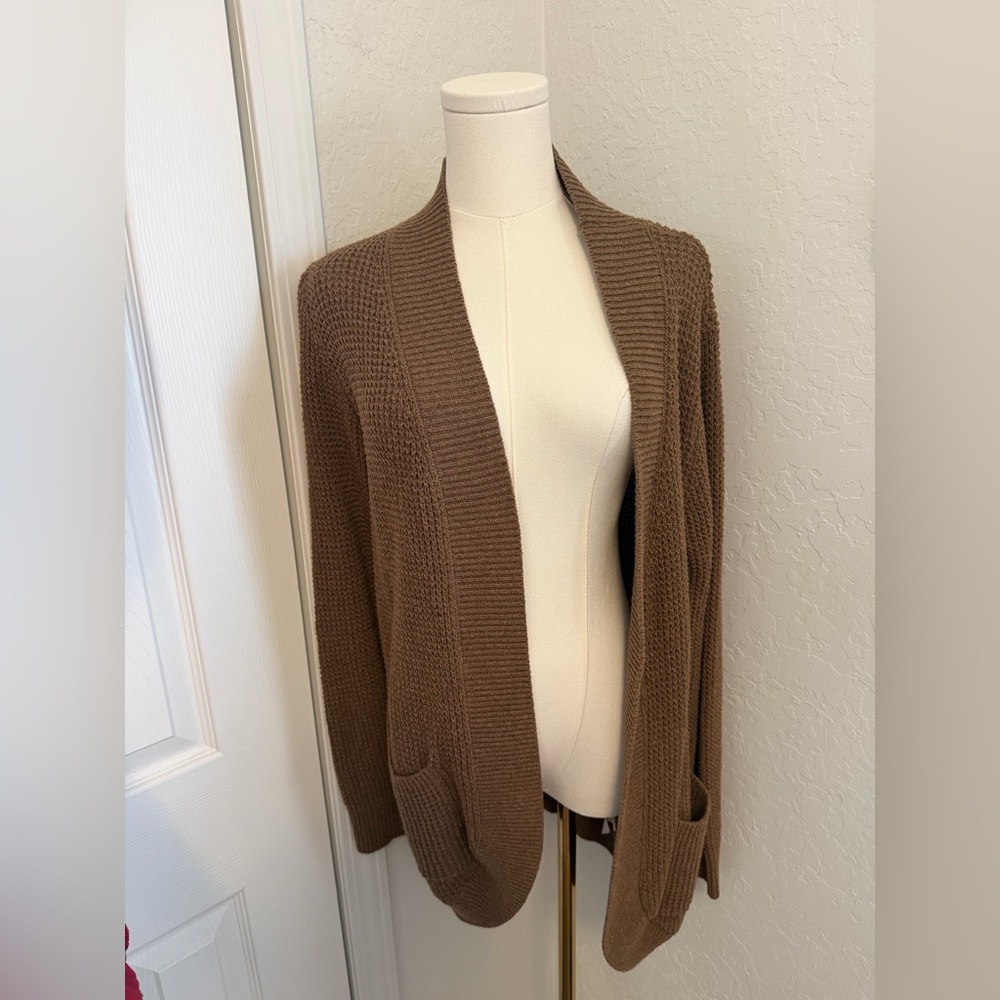 Cozy Brown Open-Front Sweater